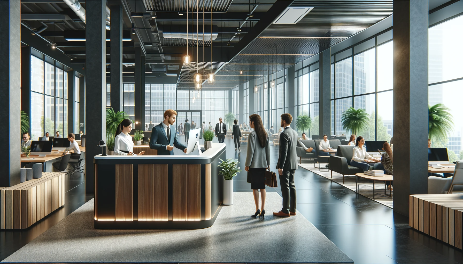 Kunden im Coworking Space willkommen heißen
