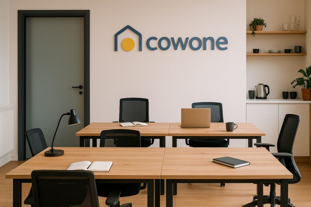 Zentraler Coworking Space mit Flex Desks Bueros Meetingraeumen – flexibel bezahlbar inspirierend CoWoNE