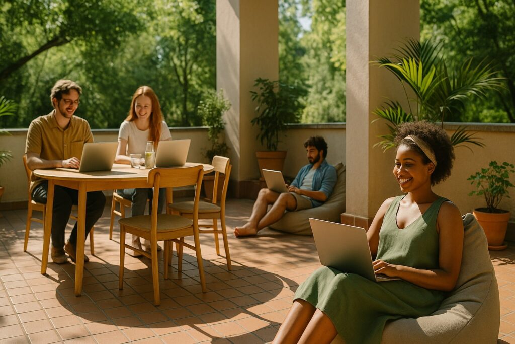 5 Gründe, warum Coworking im Sommer besser ist als Homeoffice 2 Coworking im Sommer bietet entscheidende Vorteile gegenüber dem Arbeiten im Homeoffice