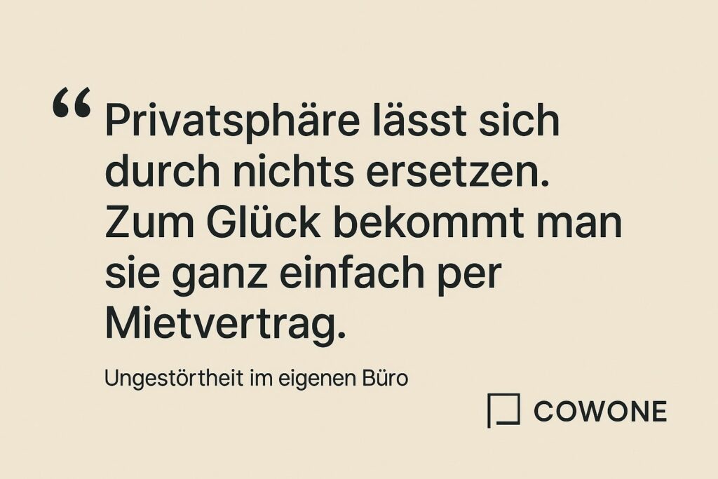Privatsphaere coworking buero cowone