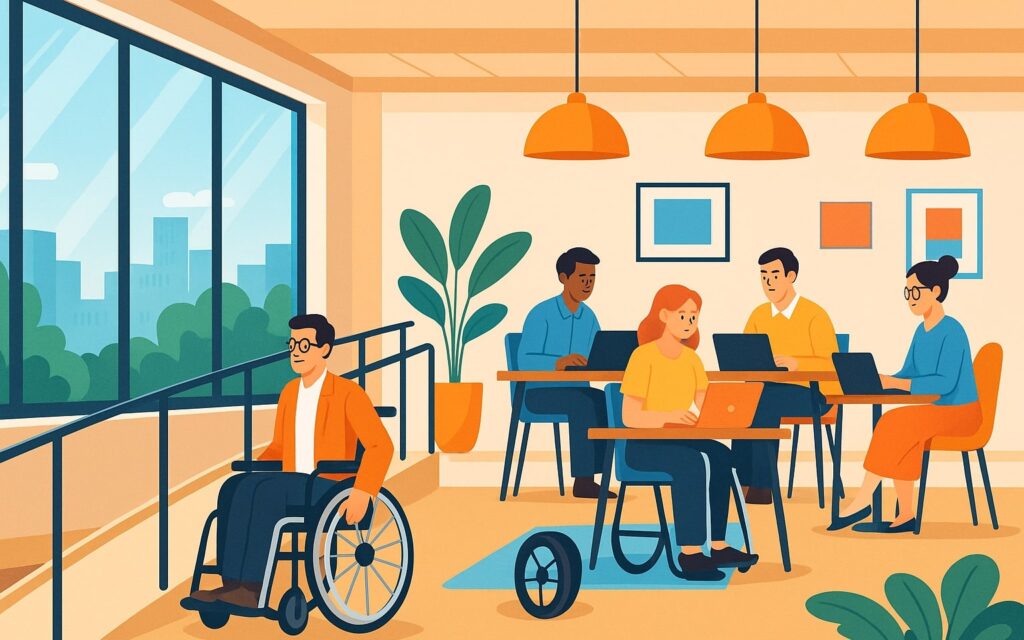 Zugänglichkeit von Coworking Spaces – Barrierefrei und inklusiv gestalten 3 Barrierefreie Coworking Spaces fördern Inklusion