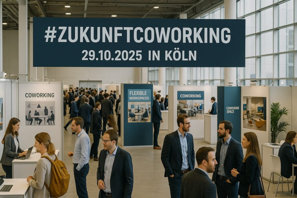 zukunftcoworking 2025 in Köln – Die Zukunft der Arbeit erleben 2 Erleben Sie am 29.10.2025 in Köln die Zukunft der Arbeit! #zukunftcoworking bietet Trends, Networking & Inspiration für Coworking, New Work & mehr.