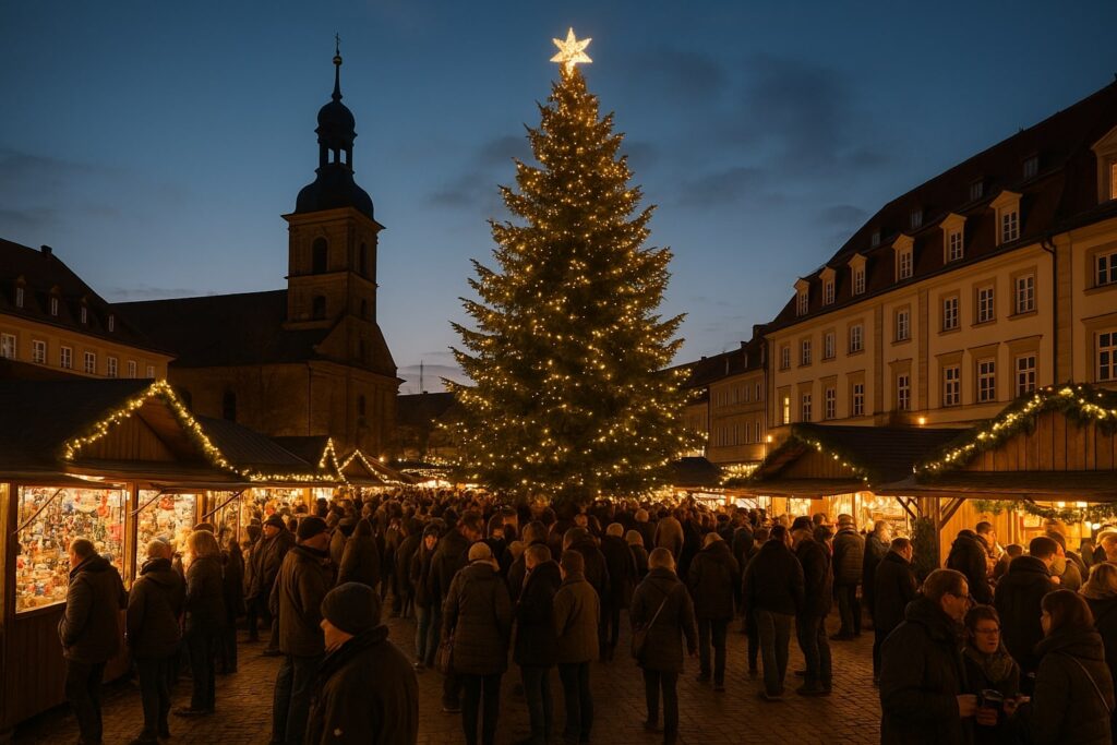 Weihnachtszeit Erlangen 2025 Alle Märkte & Events im Zentrum – fußläufig vom Cowone (Friedrich-List-Straße). Termine, Eisbahn, Tipps für den Feierabend. Start!