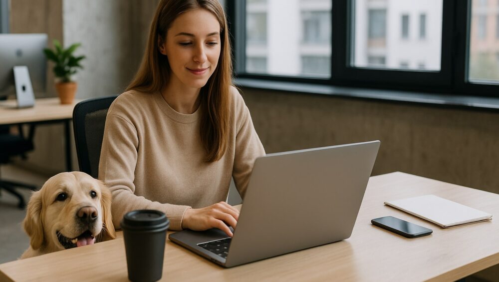 Hund im Büro Erfahre, wie dein Arbeitstag mit Hund entspannt gelingt – mit Tipps für Vorbereitung, Rücksicht und hundefreundliche Coworking-Spaces wie CoWoNE.Center.