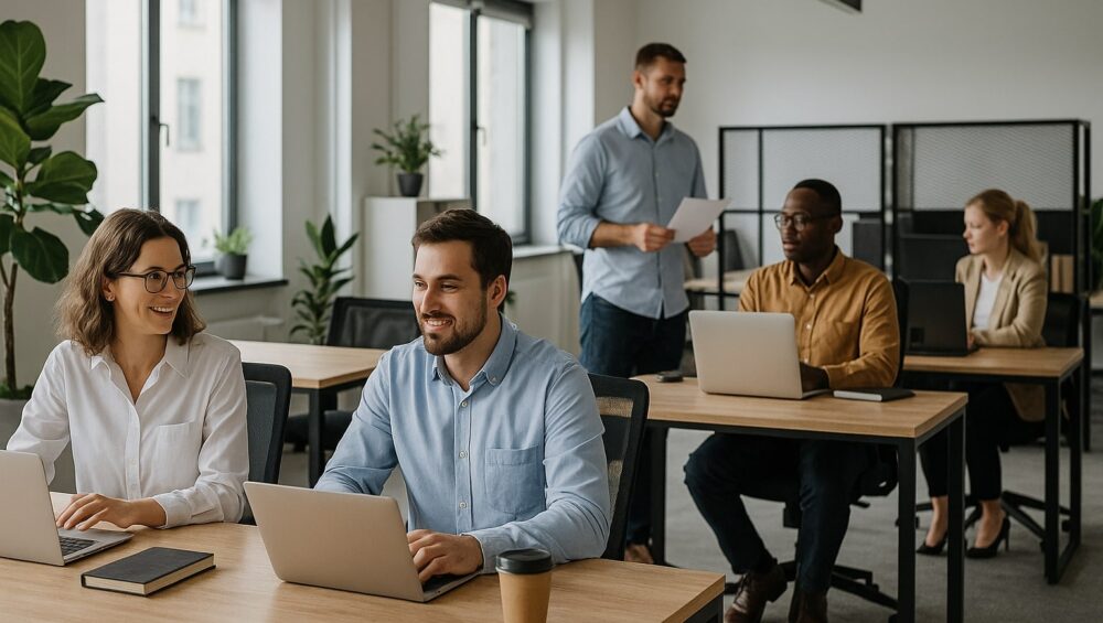 Von 2 auf 12 Mitarbeitende: Skalierpläne mit Nachbarbüros & Short-Term-Expansions 1 Skalierpläne leicht gemacht Entdecken Sie, wie Coworking Spaces flexible Büroerweiterung und Wachstum von 2 auf 12 Mitarbeitende ermöglichen.