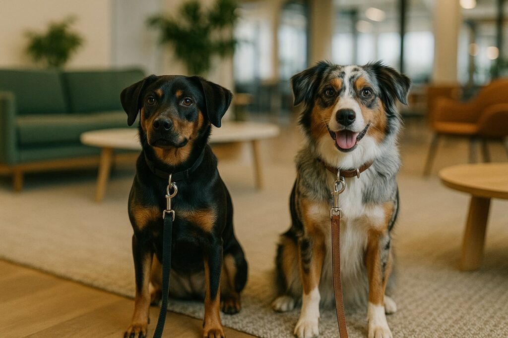 Haustiere im Coworking Space Bei Cowone ja! Entdecken Sie, wie Coworking mit Hund Stress reduziert, Produktivität steigert und die Community stärkt.