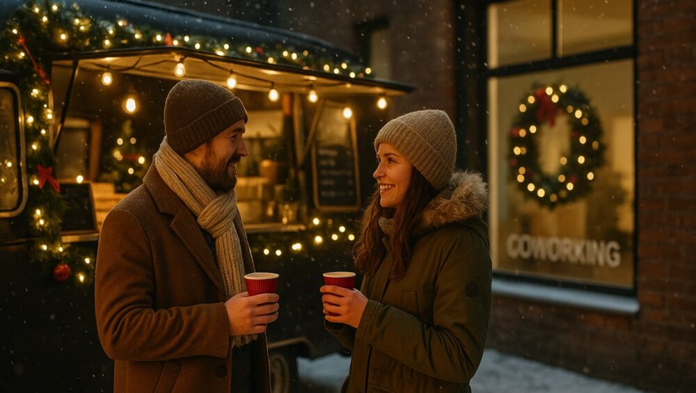 Weihnachtsfeier im Coworking Space: 15 kreative Ideen 5 15 kreative Ideen für Ihre Weihnachtsfeier im Coworking Space Workshops, Spiele & Community-Events für Teams und Solo-Selbstständige. Jetzt inspirieren lassen!