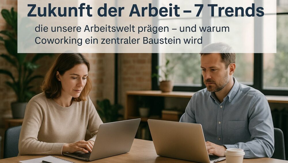 Entdecken Sie die 7 wichtigsten Trends der Zukunft der Arbeit – und warum Coworking als flexible, effiziente und nachhaltige Arbeitsform immer bedeutender wird.