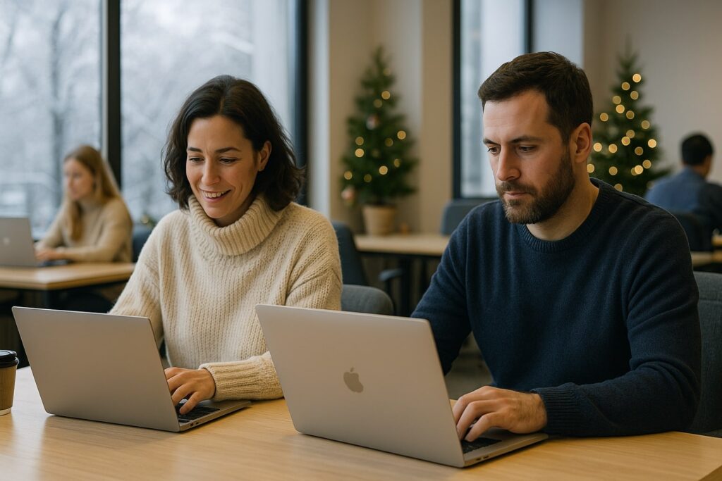 Entdecken Sie, warum Coworking für Eltern in der Weihnachtszeit entlastet mehr Fokus, weniger Stress und mehr Zeit für die Familie. Ideal für Dezember.